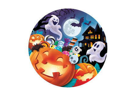 TALERZYKI PAPIEROWE WESOŁE HALLOWEEN 23 CM 6 SZT.