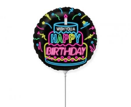 BALON FOLIOWY 14 CALI HAPPY BIRTHDAY NEON 36 CM