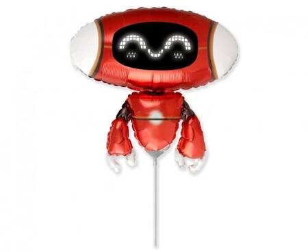 BALON FOLIOWY 14 CALI ROBOT CZERWONY 35 CM