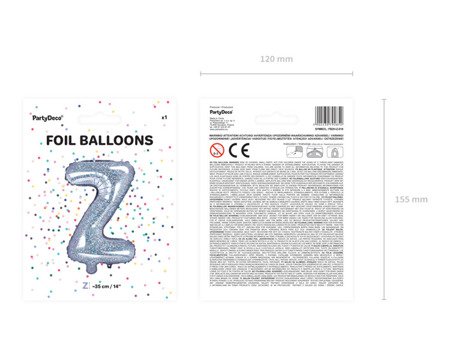 BALON FOLIOWY 35cm, LITERA Z HOLOGRAFICZNY