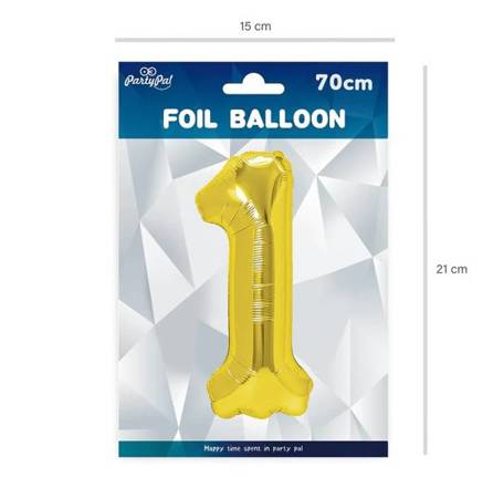 BALON FOLIOWY 70 CM CYFRA 1 ZŁOTY