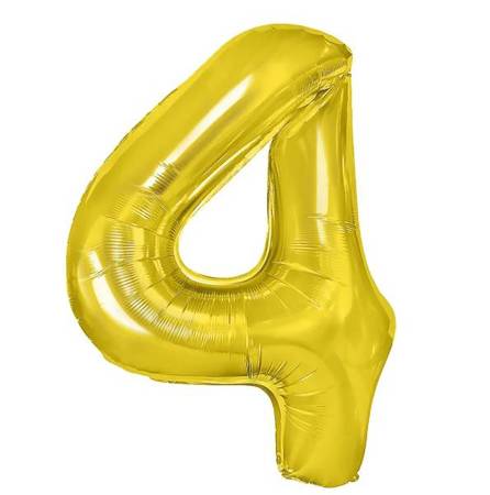 BALON FOLIOWY 70 CM CYFRA 4 ZŁOTY