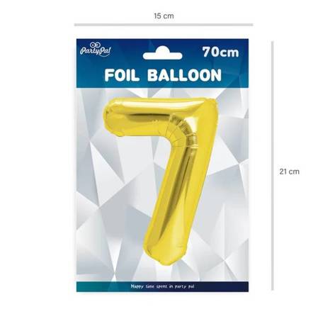 BALON FOLIOWY 70 CM CYFRA 7 ZŁOTY