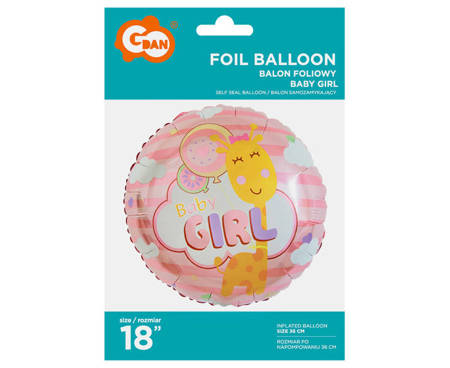 BALON FOLIOWY BABY GIRL 45 CM