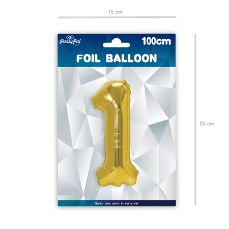 BALON FOLIOWY CYFRA 1 ZŁOTA 100 CM