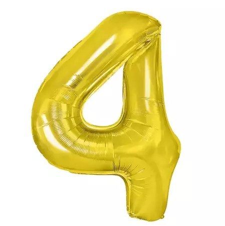 BALON FOLIOWY CYFRA 4 ZŁOTA 100 CM