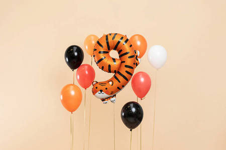 BALON FOLIOWY CYFRA 9 TYGRYS 64 X 87 CM