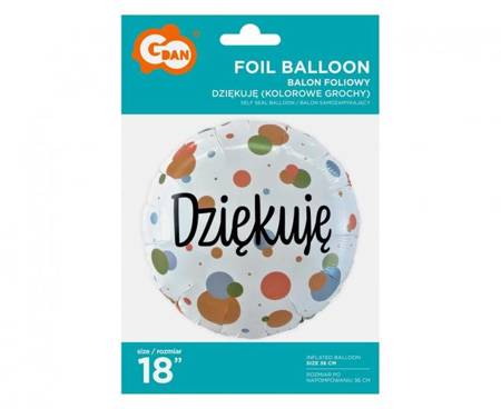 BALON FOLIOWY DZIĘKUJĘ 46 CM