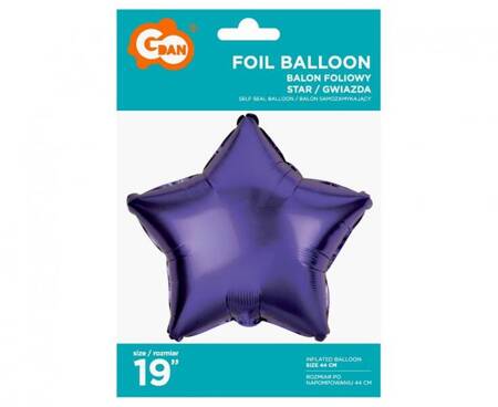 BALON FOLIOWY GWIAZDA FIOLETOWA 44 CM