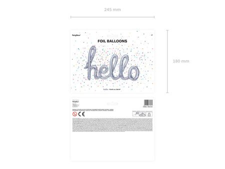 BALON FOLIOWY HELLO 72x45CM