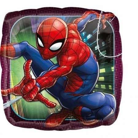 BALON FOLIOWY KWADRATOWY 45cm, SKACZĄCY SPIDERMAN