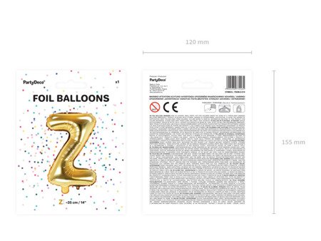 BALON FOLIOWY LITERA Z 35CM ZŁOTY