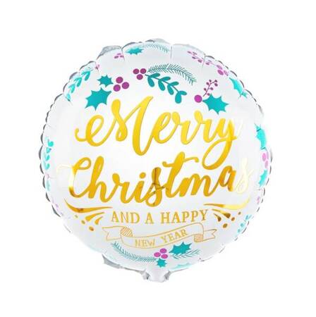 BALON FOLIOWY MERRY CHRISTMAS AND A HAPPY NEW YEAR