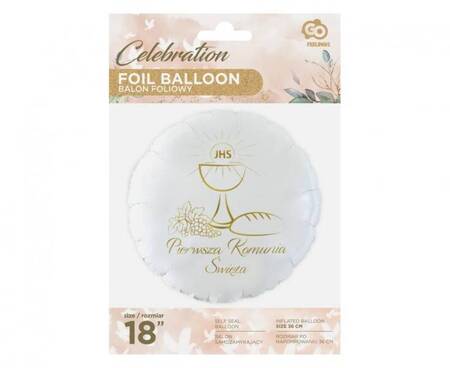 BALON FOLIOWY OKRĄGŁY KIELICH CHLEB 46 CM 