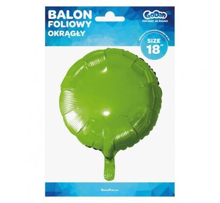 BALON FOLIOWY OKRĄGŁY ZIELONY 18 CALI 36 CM