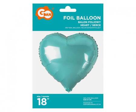 BALON FOLIOWY SERCE JASNONIEBIESKIE 18 CALI 37 CM