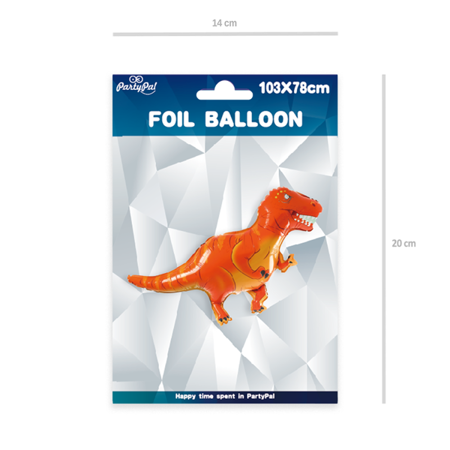 BALON FOLIOWY TYRANOZAUR CZERWONY 103x78 CM