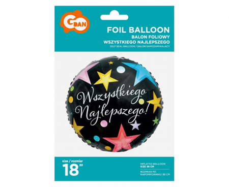 BALON FOLIOWY WSZYSTKIEGO NAJLEPSZEGO 36 CM