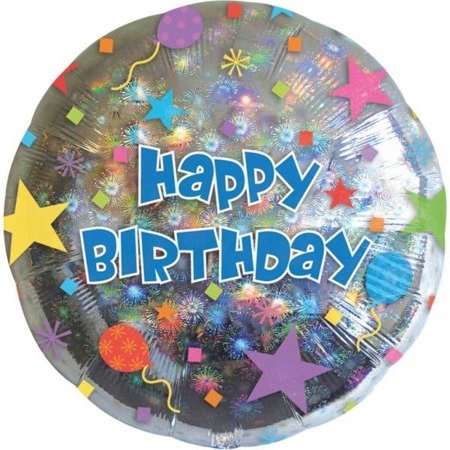 BALON HOLOGRAFICZNY URODZINY 45 CM