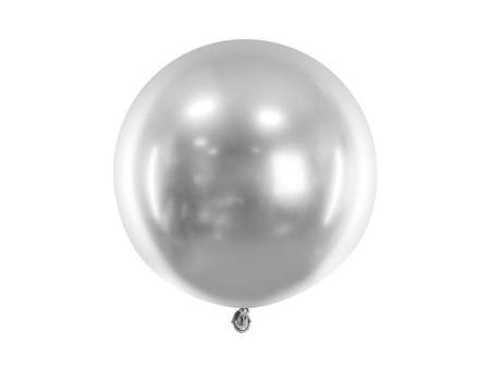 BALON OKRĄGŁY GLOSSY 60cm, SREBRNY