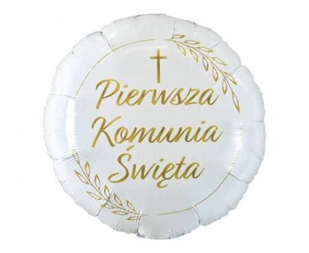 BALON PIERWSZA KOMUNIA ŚWIĘTA KŁOSY 45 CM