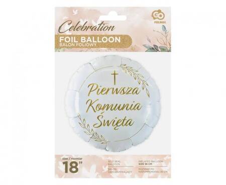 BALON PIERWSZA KOMUNIA ŚWIĘTA KŁOSY 45 CM