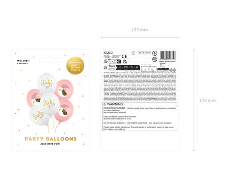 BALONY 30 CM BABY GIRL 6 SZT.