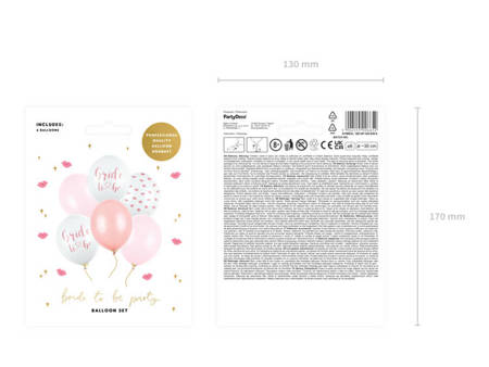 BALONY 30 CM BRIDE TO BE MIX 6 SZT.