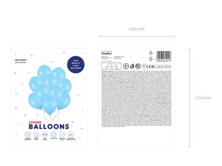 BALONY 30 CM STRONG PASTEL BABY BLUE, 10 szt