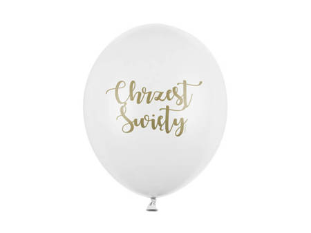 BALONY 30CM CHRZEST ŚWIĘTY BIAŁE 50 SZT.