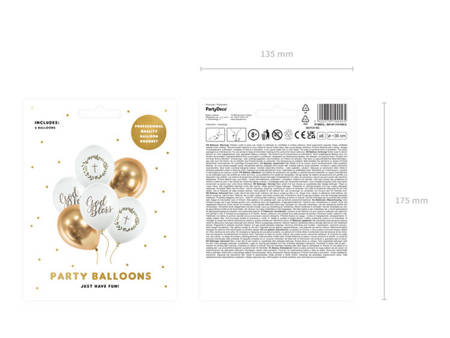 BALONY 30CM GOD BLESS 6 SZT.