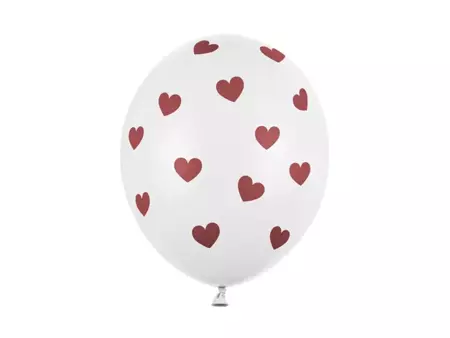 BALONY 30cm, CZERWONE SERCA 50 szt.