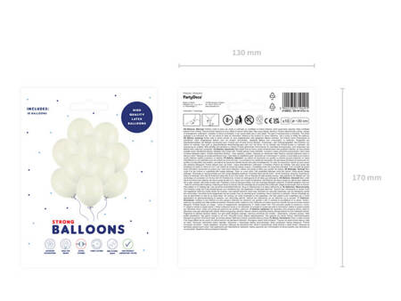 BALONY 30cm, PASTEL LIGHT CREAM 10 szt.