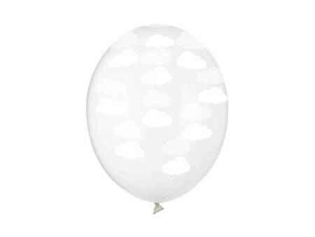 BALONY 30cm, PRZEJRZYSTE CHMURKI 6 szt.