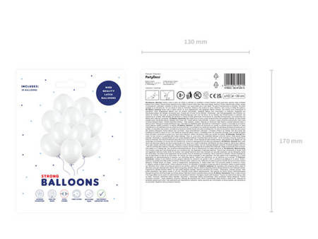 BALONY 30cm, STRONG BIAŁY 10 szt.