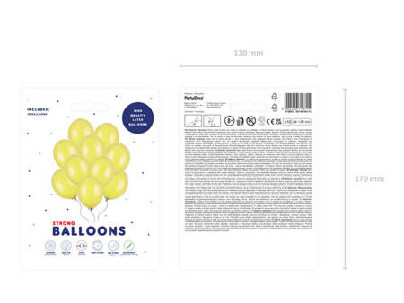 BALONY 30cm, STRONG METALIK ŻÓŁTY 10 szt.