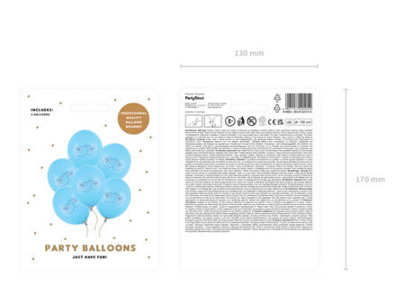 BALONY BŁĘKITNE 30 CM BUCIKI 6 SZT