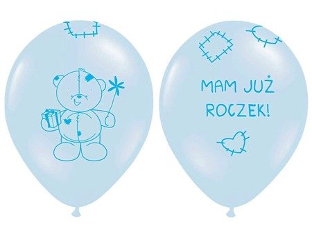 BALONY BŁĘKITNE MAM JUŻ ROCZEK 30 CM 6 SZT