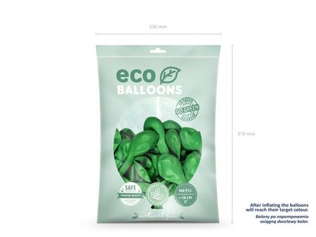 BALONY ECO 26 CM METALIZOWANE ZIELONA TRAWA