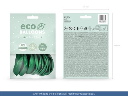 BALONY ECO 26 CM METALIZOWANE ZIELONE