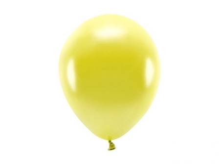 BALONY ECO 26 CM METALIZOWANE ŻÓŁTE 100 SZT