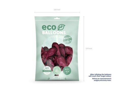 BALONY ECO 26 CM PASTELOWE BORDOWE 100 SZT