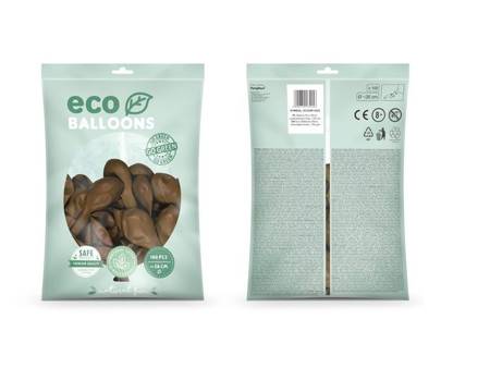 BALONY ECO 26 CM PASTELOWE CZEKOLADOWY BRĄZ 100 SZT