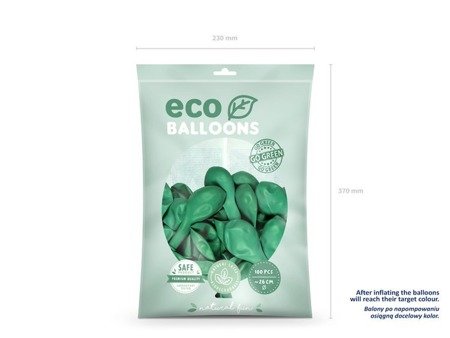 BALONY ECO 26 CM PASTELOWE ZIELONE 100 SZT