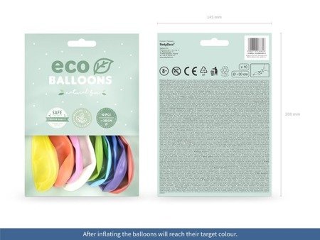 BALONY ECO 26 cm METALIZOWANE MIX 10 szt