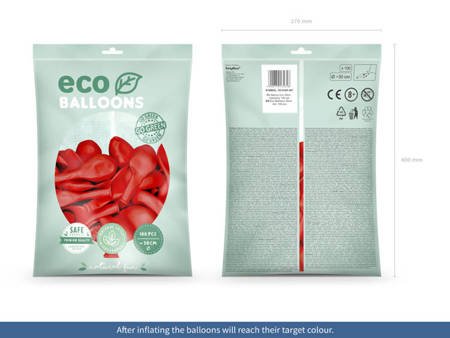 BALONY ECO 30 CM CZERWONY 100 SZT.