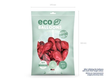 BALONY ECO 30 CM JASNY CZERWONY 100 SZT.