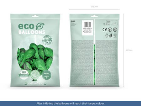 BALONY ECO 30 CM METALIK ZIELONA TRAWA 100 SZT.