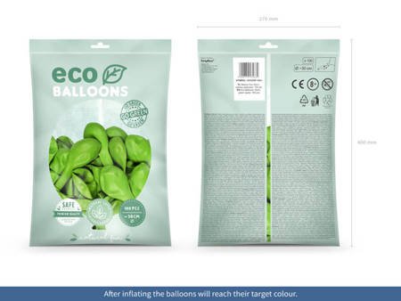 BALONY ECO 30 CM PASTELOW ZIELONE JABŁUSZKO