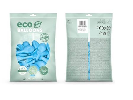 BALONY ECO 30 CM PASTELOWE BŁĘKITNE 100 SZT